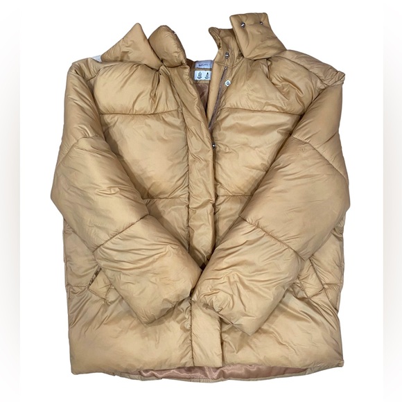 Abercrombie & Fitch Jackets & Blazers - Abercrombie & Fitch Tan Caramel Brown Beige Puffer Jacket Hooded Winter Coat XS